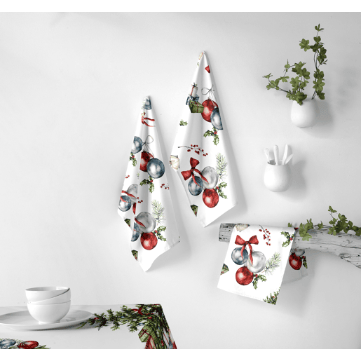 LOTE DE 2 PRESENTES DE NATAL TECIDO DE COZINHA 50x70 cm