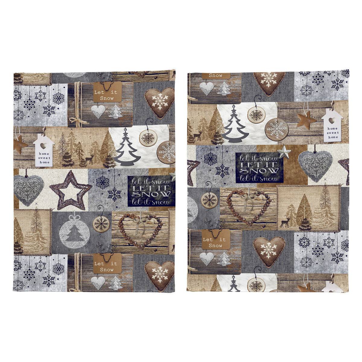 LOTE DE 2 PAÑOS DE COCINA DE NAVIDAD WARM