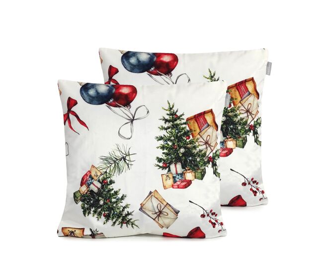 Funda de cojin de terciopelo de navidad presents 45x45 cm (2)
