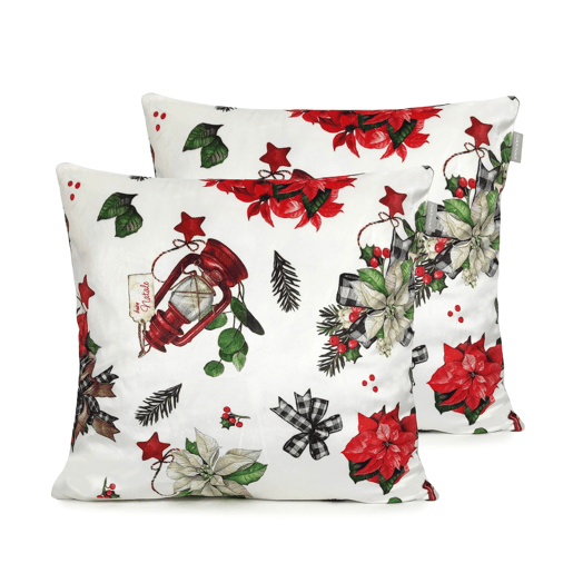 CAPA DE ALMOFADA DE VELUDO COM FIBRA DE NATAL 45x45 cm (2)