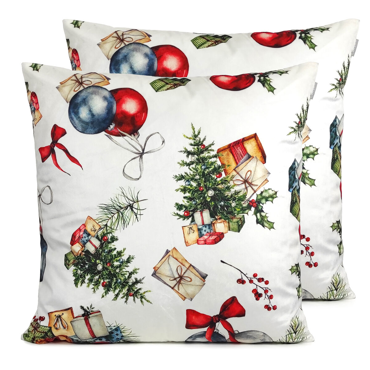 Funda de cojin de terciopelo de navidad presents 60x60 cm (2)
