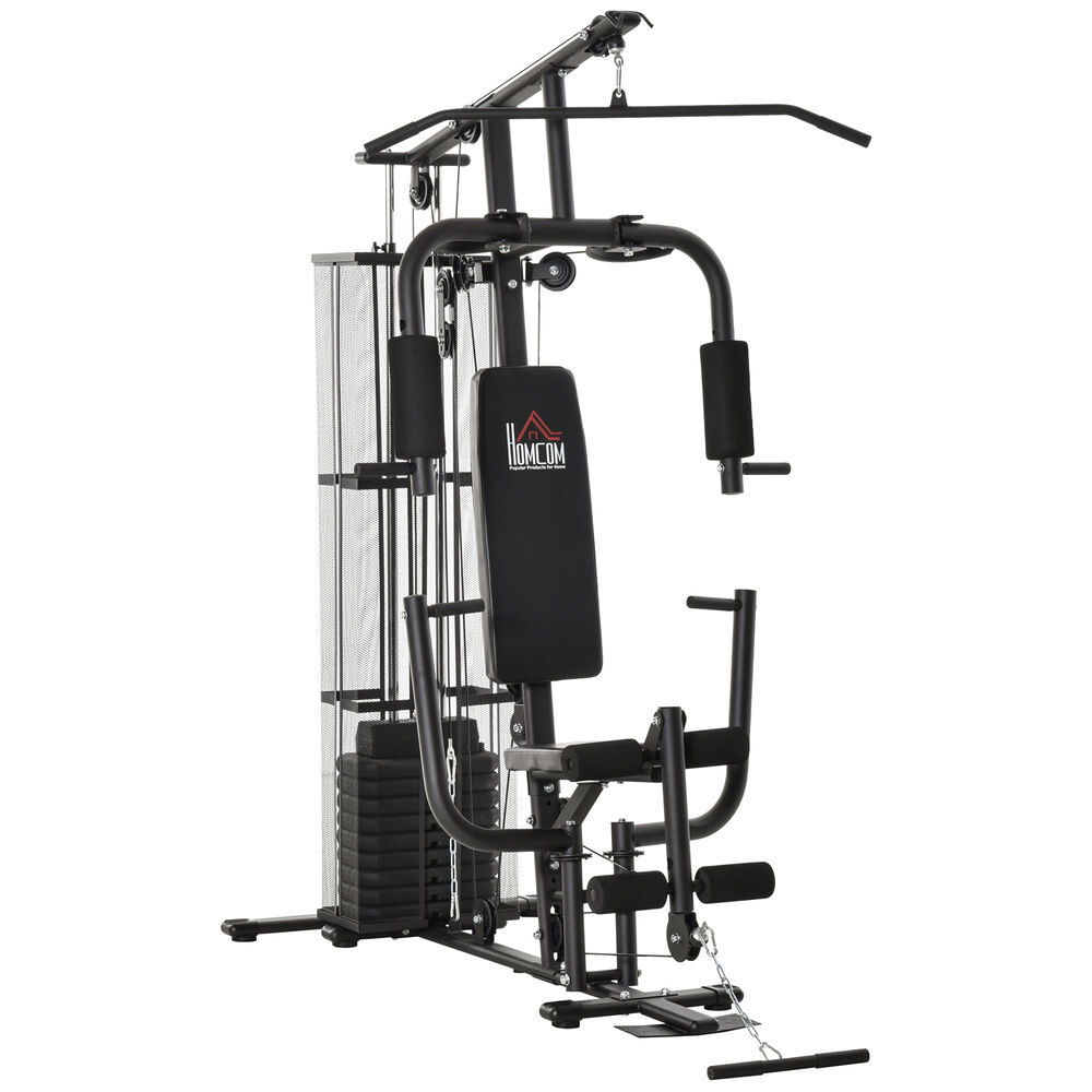 Multiestación Acero, PU HOMCOM, deportes y ocio - musculación