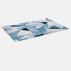HOMCOM Tapete de Sala de Estar Moderno 230x160cm Tapete Geométrico com Base Antiderrapante para Dormitório Escritório Estúdio Multicor
