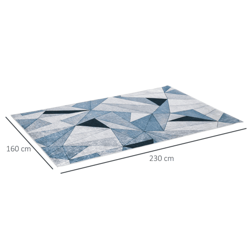 HOMCOM Tapete de Sala de Estar Moderno 230x160cm Tapete Geométrico com Base Antiderrapante para Dormitório Escritório Estúdio Multicor