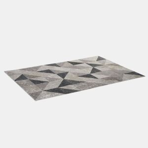 HOMCOM Tapete de Sala de Estar Moderno 230x160cm Tapete Geométrico com Base Antiderrapante para Dormitório Escritório Estúdio Multicor