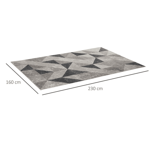 HOMCOM Tapete de Sala de Estar Moderno 230x160cm Tapete Geométrico com Base Antiderrapante para Dormitório Escritório Estúdio Multicor
