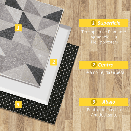 HOMCOM Tapete de Sala de Estar Moderno 230x160cm Tapete Geométrico com Base Antiderrapante para Dormitório Escritório Estúdio Multicor