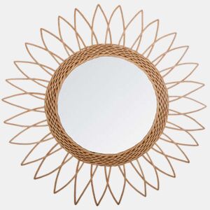 Espelho de sol de rotim com design afiado no exterior D.50Cm D. 50 X D. 2 Cm
