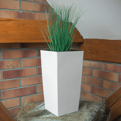 Vaso alto Urbi 2 litros plástico, 12,6 x 12,6 x 20 cm em branco