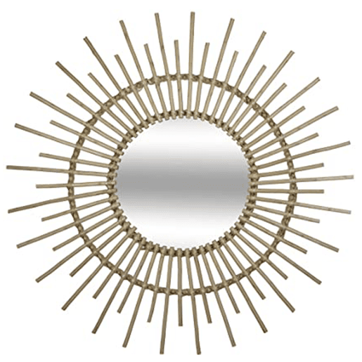 Espelho de rotim dourado Sol D76 dimensões: 76x76 cm