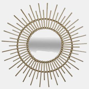 Espelho de rotim dourado Sol D76 dimensões: 76x76 cm