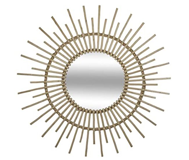 Espejo de ratán color dorado sol d76 dimesiones: 76x76 cm