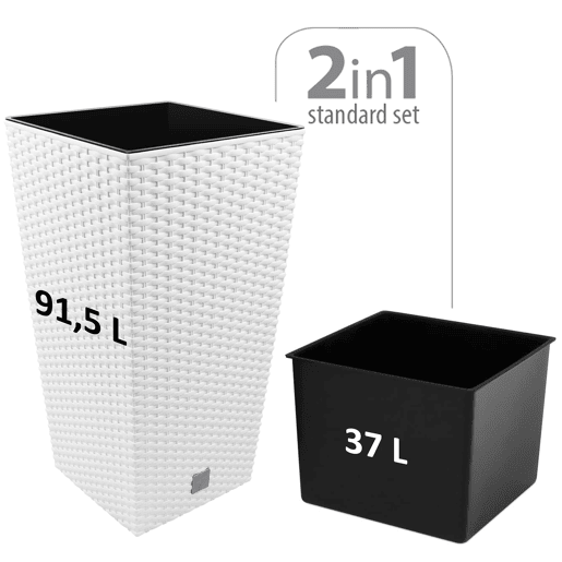 Vaso Rato 91,5 litros com inserção 40 x 40 x 75 cm em branco