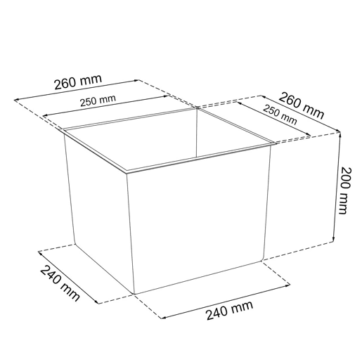 Pote alto 26,6 l Prosperplast Urbi Square Effect of Plastic with Tank em antracite, 50 (alto) x 26,5 (largura) x 26,5 (profundo) CMS