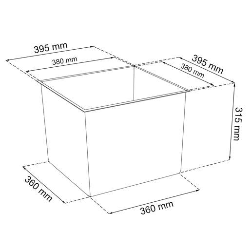 Pote alto 91,5 l Prosperplast Urbi Square Effect of Plastic With Crenha Crey Deposit, 75 (alta) x 40 (largura) x 40 (profunda) CMS