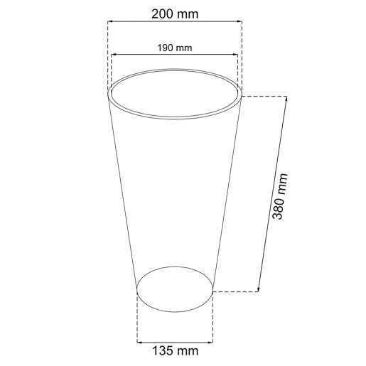 Vaso Rato de 8 L com Inserção 20 x 20 x 38 cm na cor ocre escura