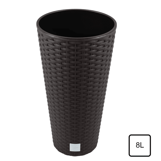 Vaso Rato de 8 L com Inserção 20 x 20 x 38 cm na cor ocre escura