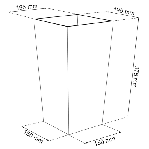 Vaso alto urbi 11,4 litros , plástico, 19,5 x 19,5 x 37,5 cm em cor antracite