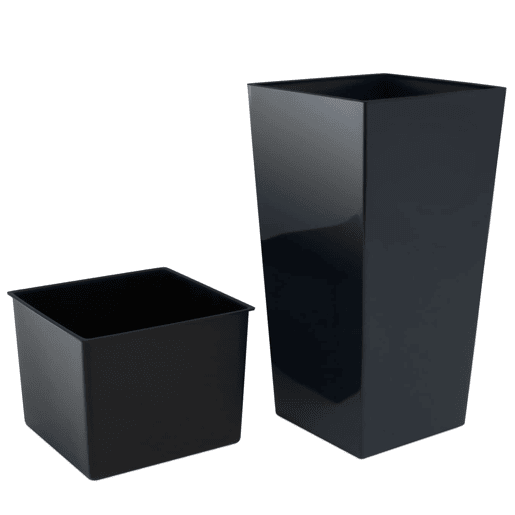 Vaso alto urbi 11,4 litros , plástico, 19,5 x 19,5 x 37,5 cm em cor antracite