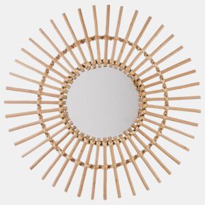 Espelho de sol de rotim D58 dimensões: 58x58 cm, cor: bege