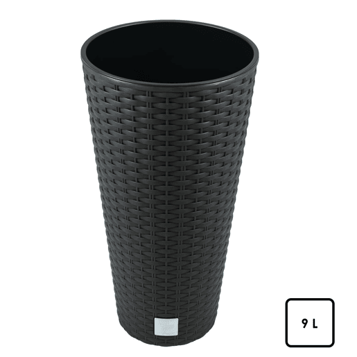 Vaso Rato 15,5 litros 25 x 25 x 47,6 cm em cor antracite