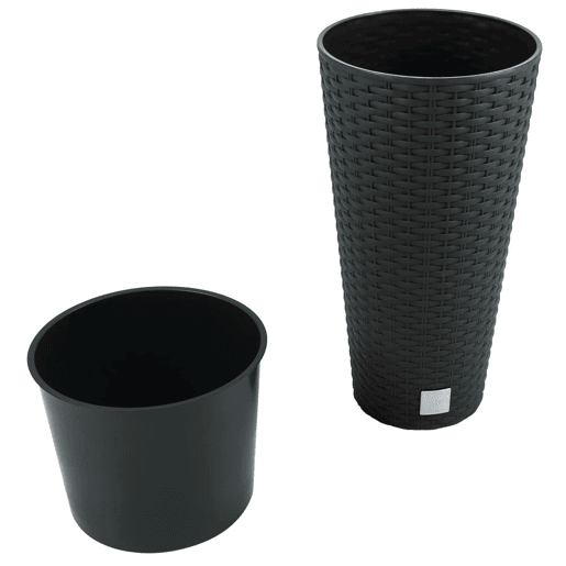 Vaso Rato 15,5 litros 25 x 25 x 47,6 cm em cor antracite