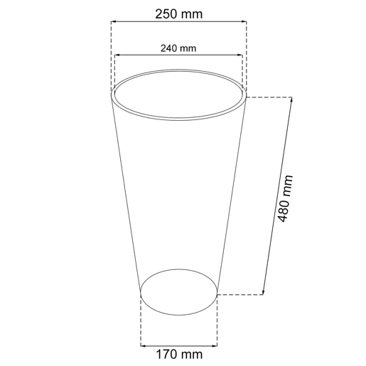 Vaso Rato 15,5 litros PAT COM INSERIÇÃO 25 x 25 x 47,6 cm em branco