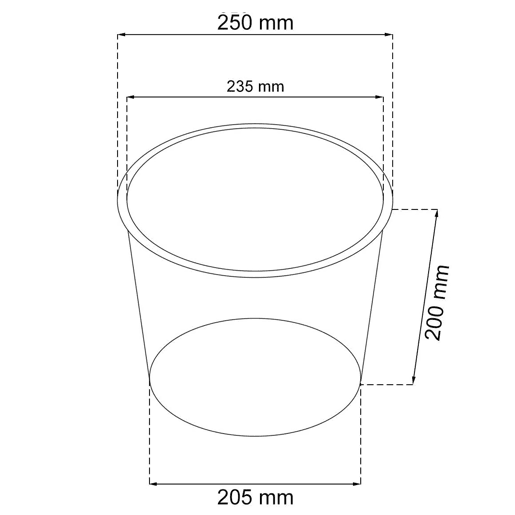Vaso Rato 15,5 litros PAT COM INSERIÇÃO 25 x 25 x 47,6 cm em branco