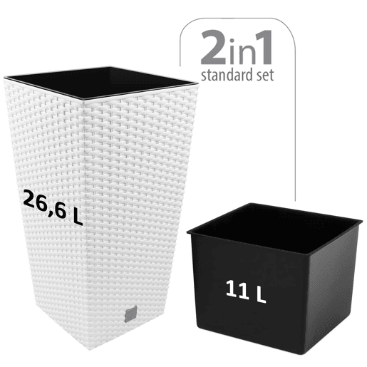 Vaso Rato 26,6 litros 26,5 x 26,5 x 50 cm em branco