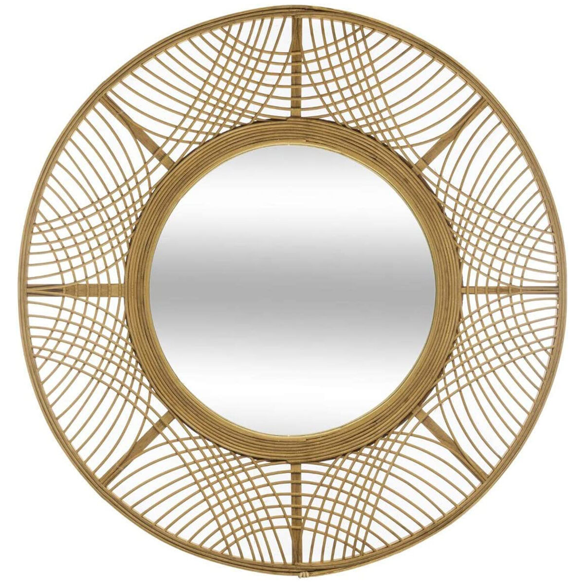 Espejo De Bambú Ina Con Estilo Único 70x70