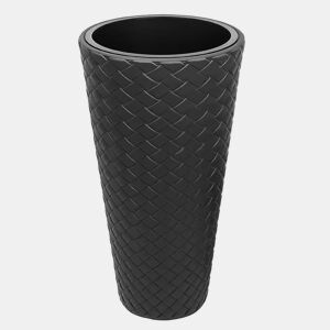 Vaso alto ratan 23 litros de cor antracite 30 x 55 cm