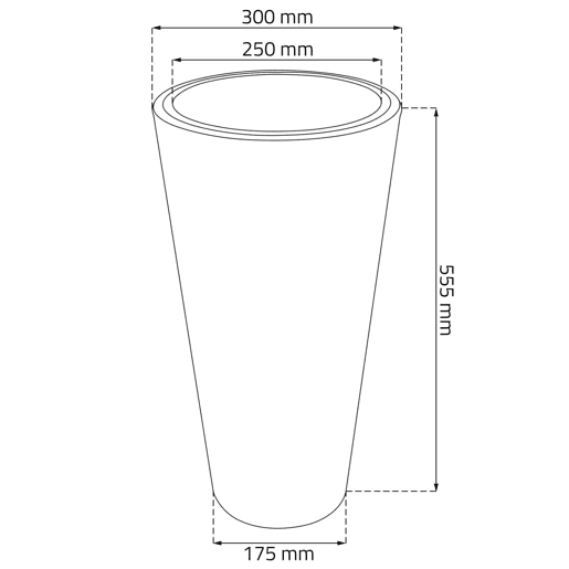 Vaso alto ratan 23 litros de cor antracite 30 x 55 cm Vaso alto ratan 23 litros de cor antracite 30 x 55 cm
