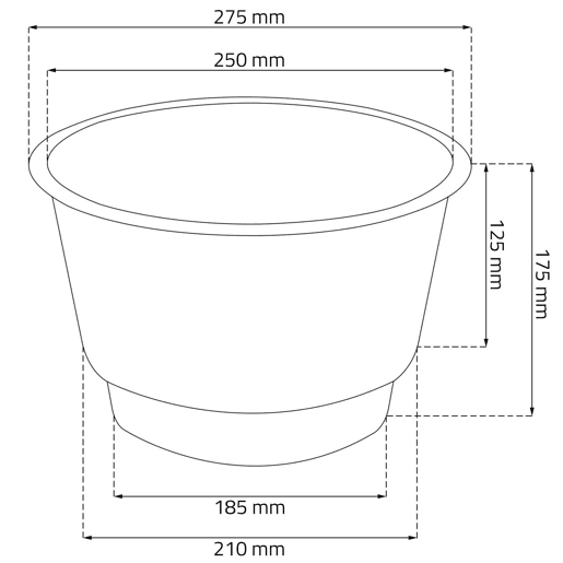 Vaso alto ratan 23 litros de cor antracite 30 x 55 cm Vaso alto ratan 23 litros de cor antracite 30 x 55 cm