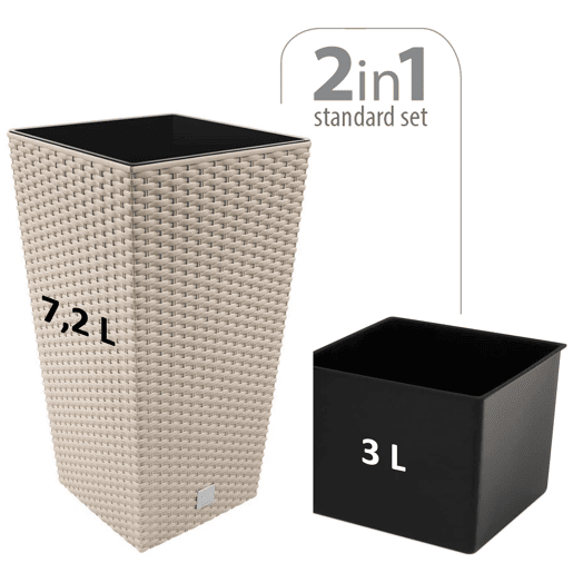Vaso Rato 7,2 litros 17 X 17 X 32,4 cm cor beige Vaso Rato 7,2 litros 17 X 17 X 32,4 cm cor beige