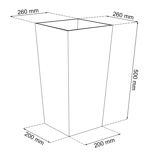 Vaso Zanvic Urbi 26,6 litros de plástico de potência com linha interior 27 x 27 x 50 cm branco