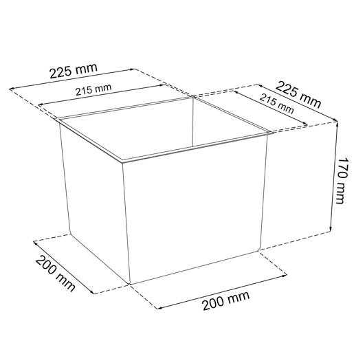 Vaso Rato 26,6 litros COM INSERIÇÃO 26,5 x 26,5 x 50 cm em cor antracite