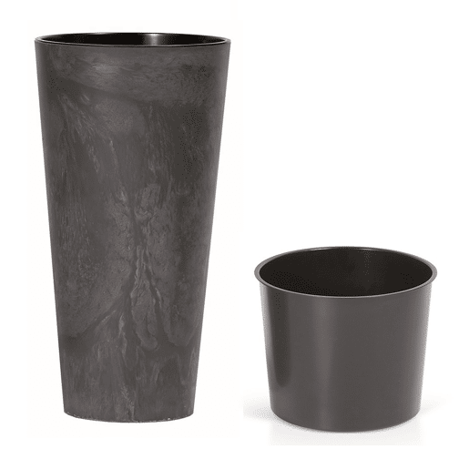 Prosperplast Tubus Slim Efeito de plástico com tanque em antracite, 57,2 (alto) x 30 (largura) x 30 (profundo) cms Prosperplast Tubus Slim Efeito de plástico com tanque em antracite, 57,2 (alto) x 30 (largura) x 30 (profundo) cms