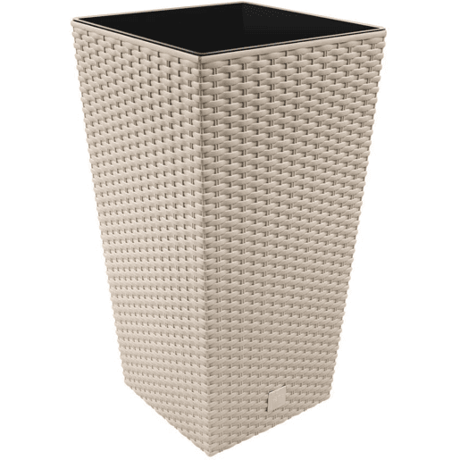 Vaso Rato 11,4 litros com inserção 20 x 20 x 37,6 cm na cor mocca