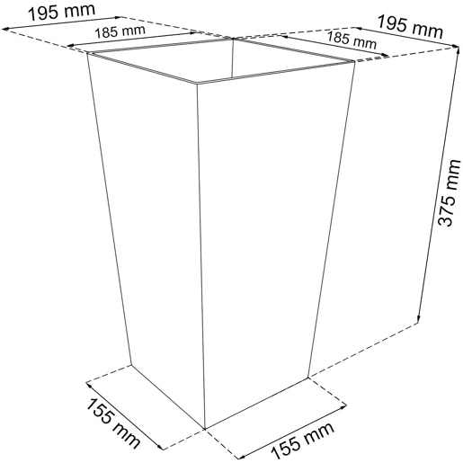 Vaso Rato 11,4 litros com inserção 20 x 20 x 37,6 cm na cor mocca