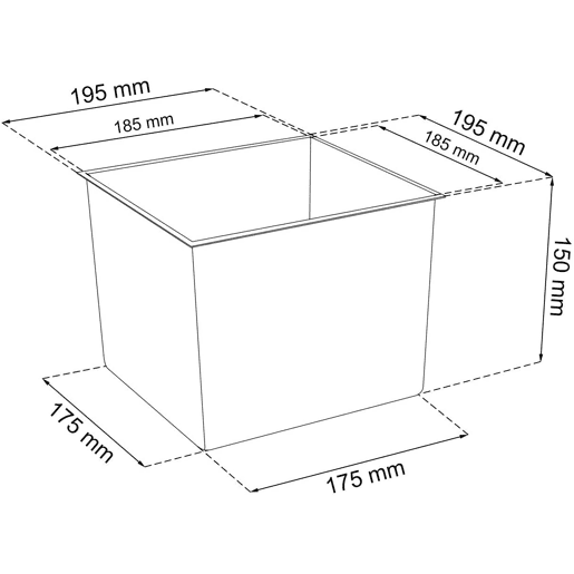 Vaso Rato 11,4 litros com inserção 20 x 20 x 37,6 cm na cor mocca