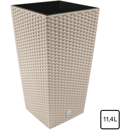 Vaso Rato 11,4 litros com inserção 20 x 20 x 37,6 cm na cor mocca