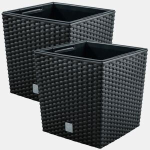 2 unidades escolares escolares 64 litros com cubilete para plantar em cores antracite 40 x 40 x 41 cm.