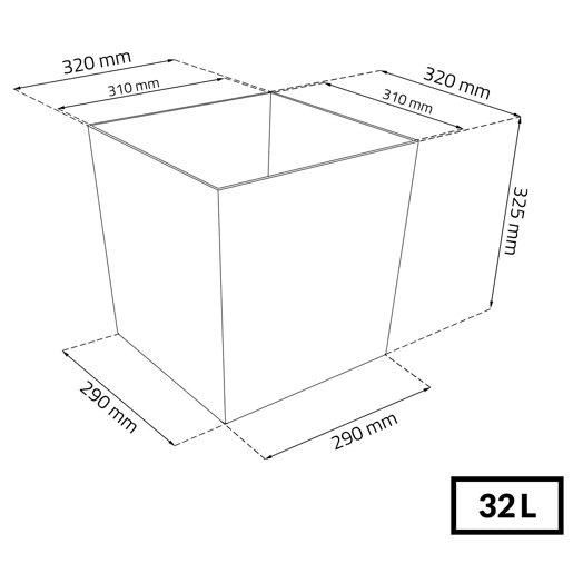 Pote de tempo de 32 -Liter com balde para plantar em cor antracite 32 x 32 x 32,5 cm.
