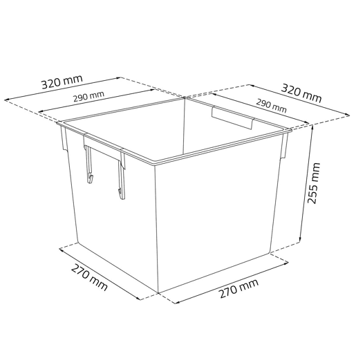 Pote de tempo de 32 -Liter com balde para plantar em cor antracite 32 x 32 x 32,5 cm.