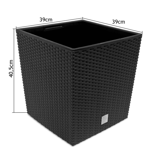 Pote de tempo de 64 -Liter com balde para plantar em cor antracite 40 x 40 x 41 cm.