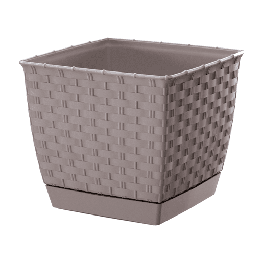 Pote quadrado de 2,5L Ratolla, dimensões (mm) 165x165x142, cor mocca