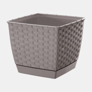 Pote quadrado de 2,5L Ratolla, dimensões (mm) 165x165x142, cor mocca
