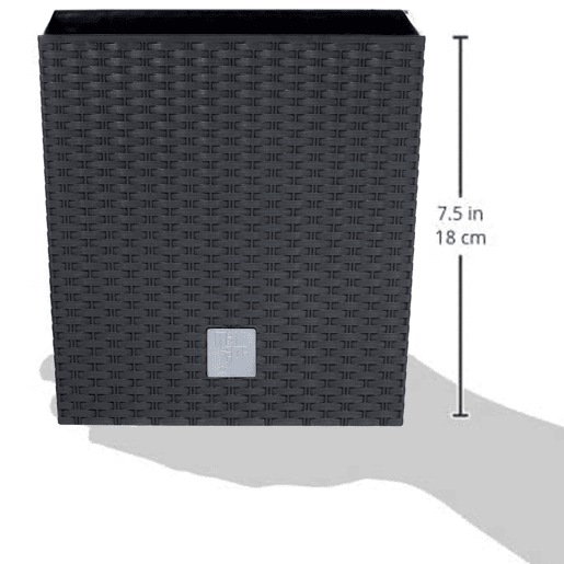Pote de tempo de 4 -Liter com balde para plantar em cor antracite 17 x 17 x 17 cm.