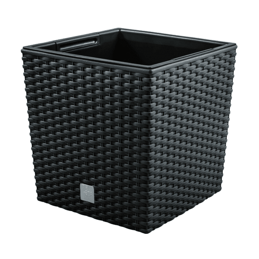 15,8 litros de tempo com balde para plantar em cor antracite 26,2 x 26,2 x 26,6 cm.