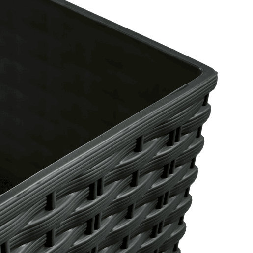 15,8 litros de tempo com balde para plantar em cor antracite 26,2 x 26,2 x 26,6 cm.